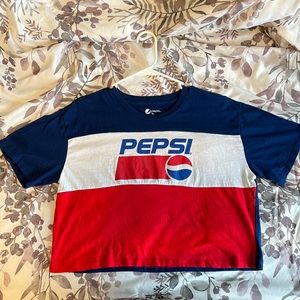 Pepsi short sleeve crop top.